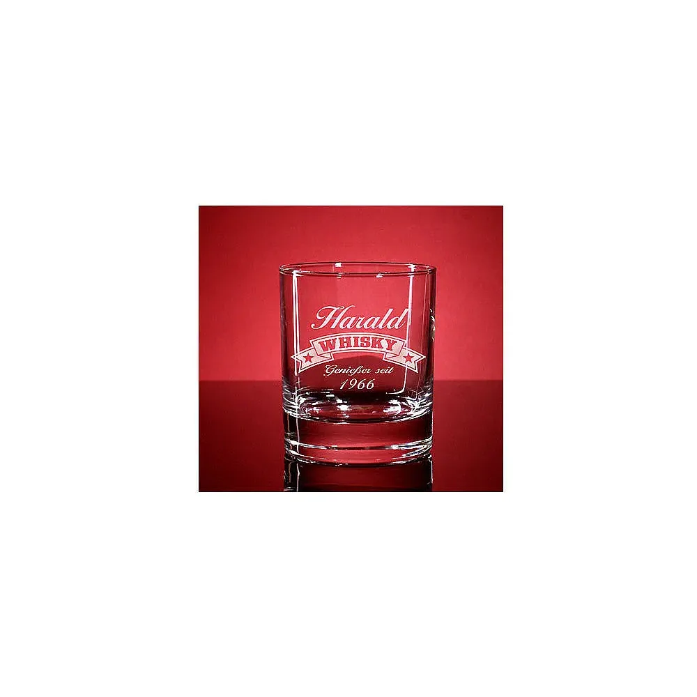 Whiskyglas Islande mit Gravur