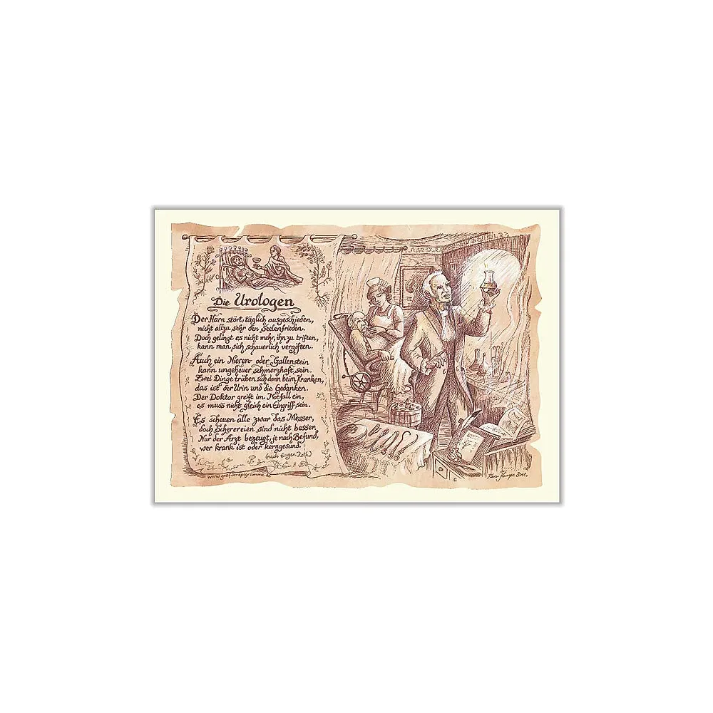 Zunftbild Urologe auf Antikpapier im A4-Format