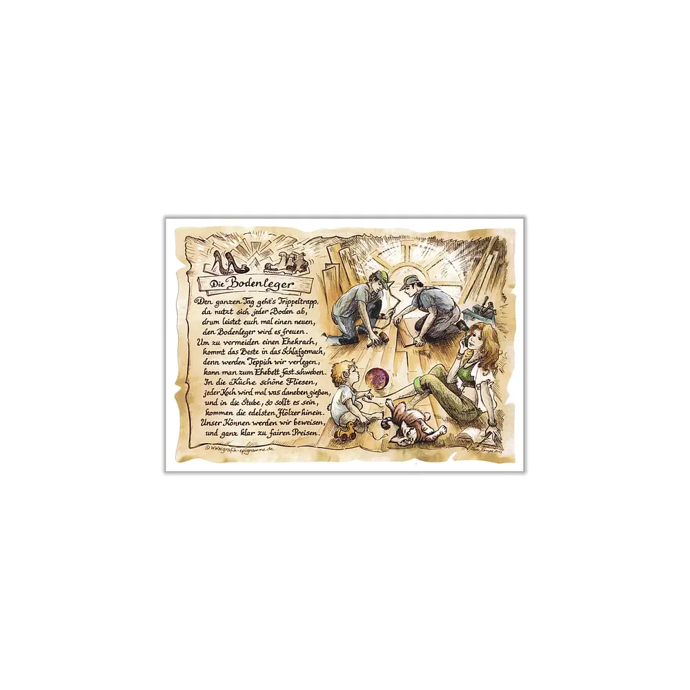 Zunftbild Bodenleger auf Antikpapier im A4-Format