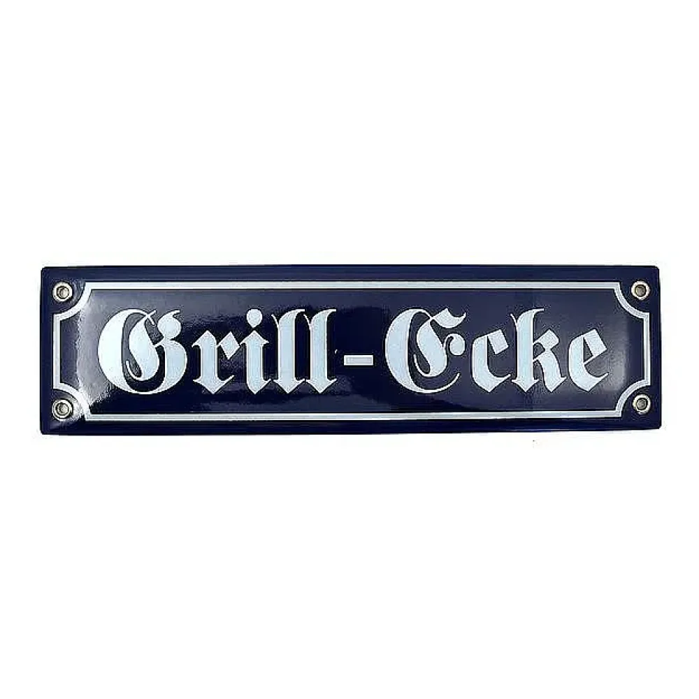Emailleschild Grillecke