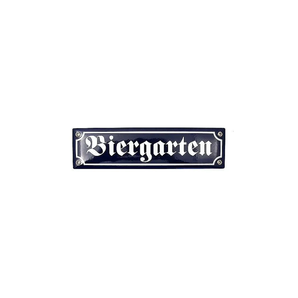 Emailleschild Biergarten