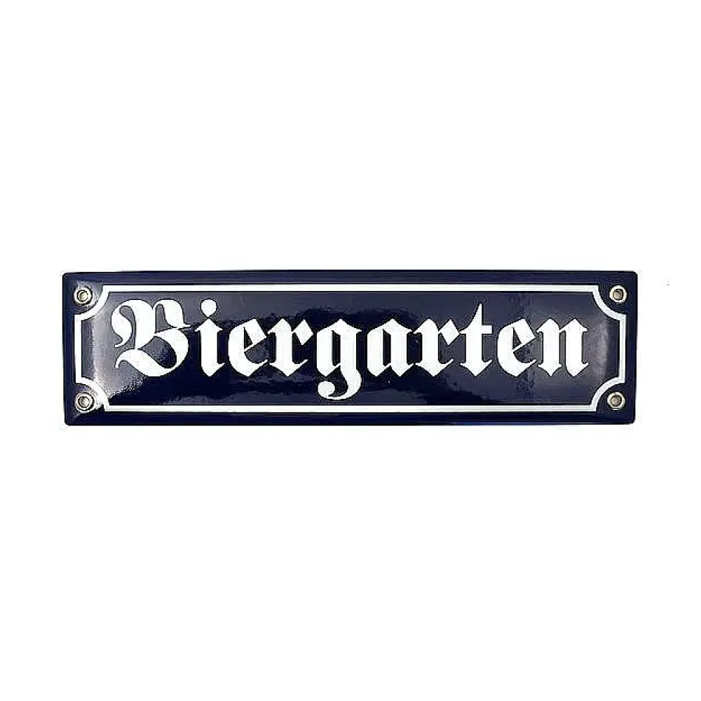 Emailleschild Biergarten