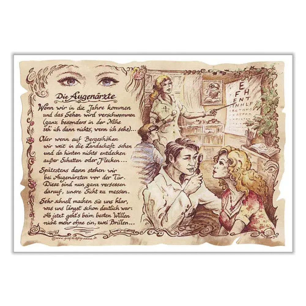 Zunftbild Augenarzt auf Antikpapier im A4-Format