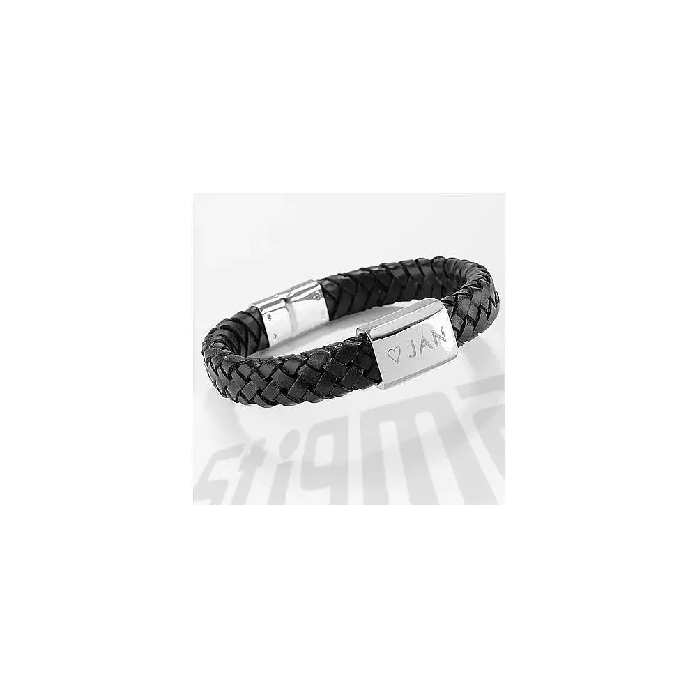 Echtes Lederarmband mit individueller Wunschgravur