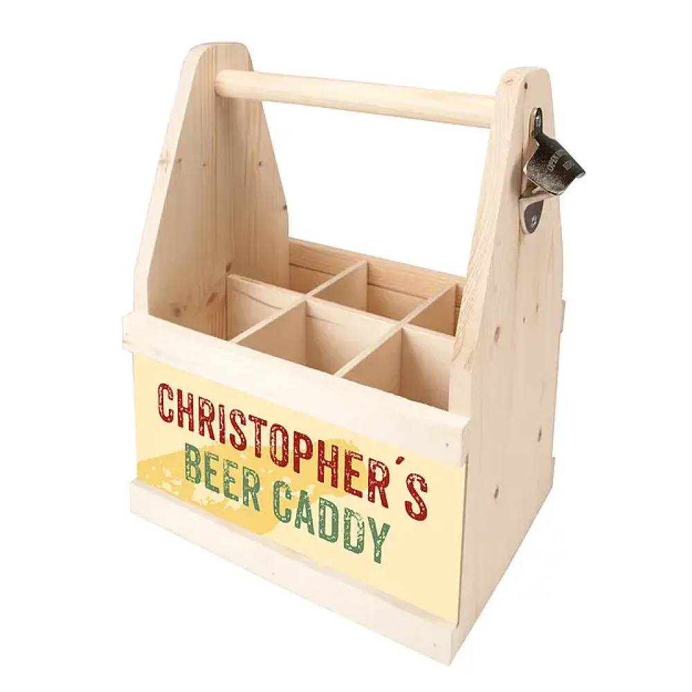 Beer Caddy mit Name - ein Geschenk für Männer