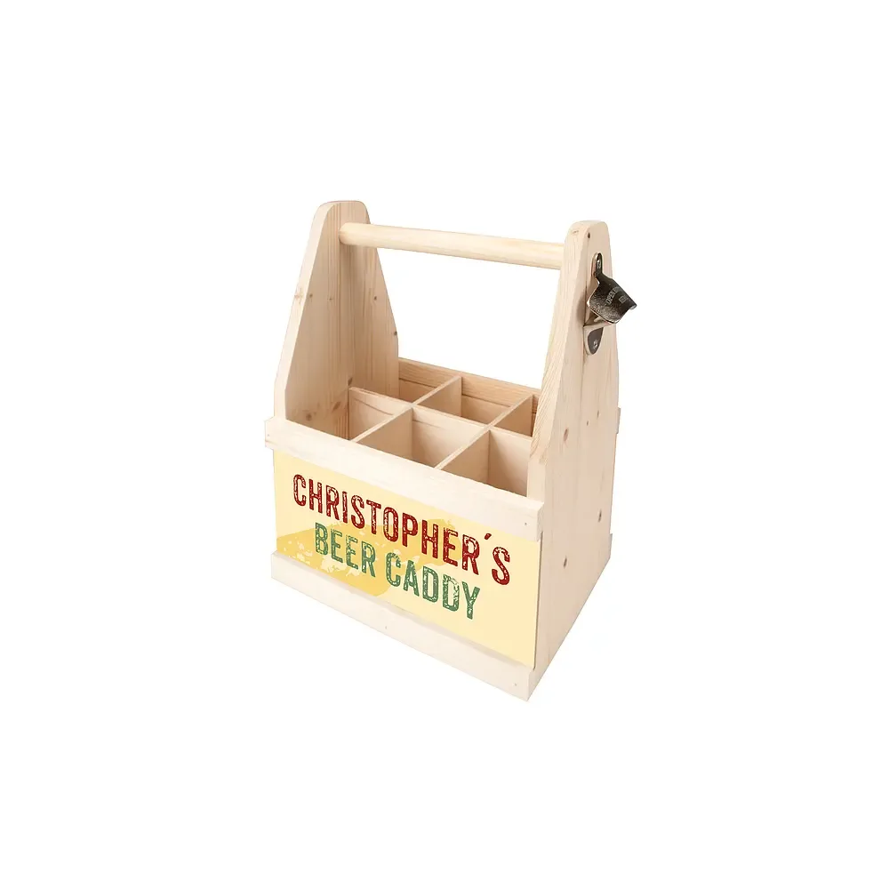 Beer Caddy mit Name - ein Geschenk für Männer