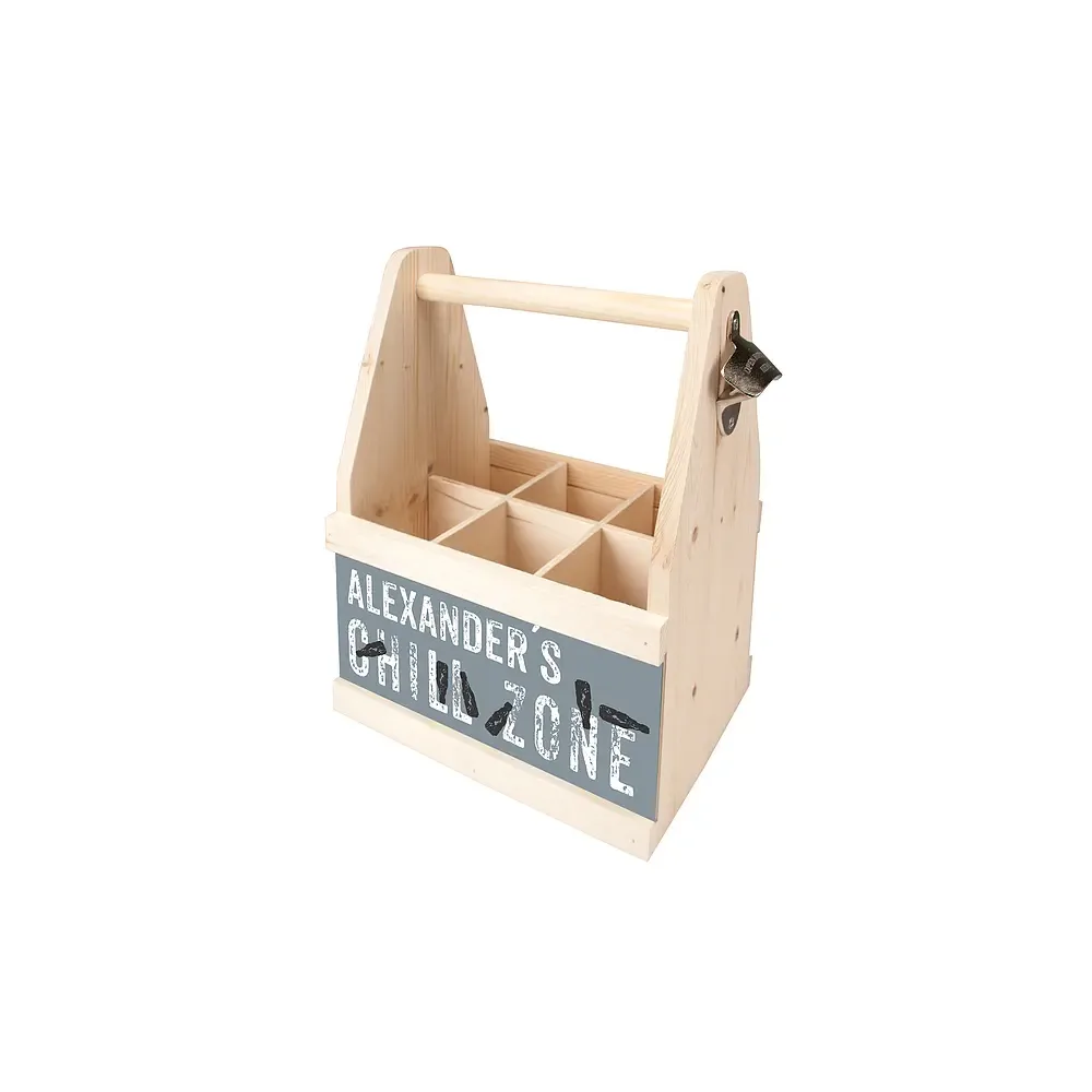 Beer Caddy mit Name - Chill Zone