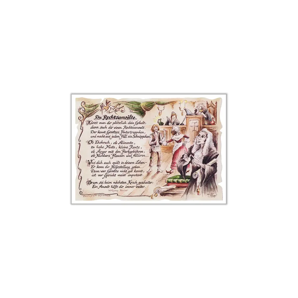 Zunftbild Jurist auf Antikpapier im A4-Format