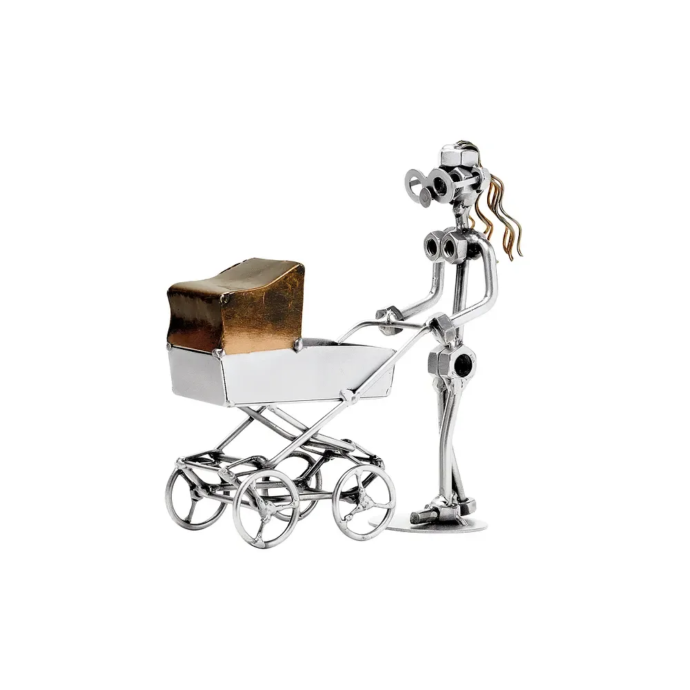 Schraubenmännchen Frau mit Kinderwagen