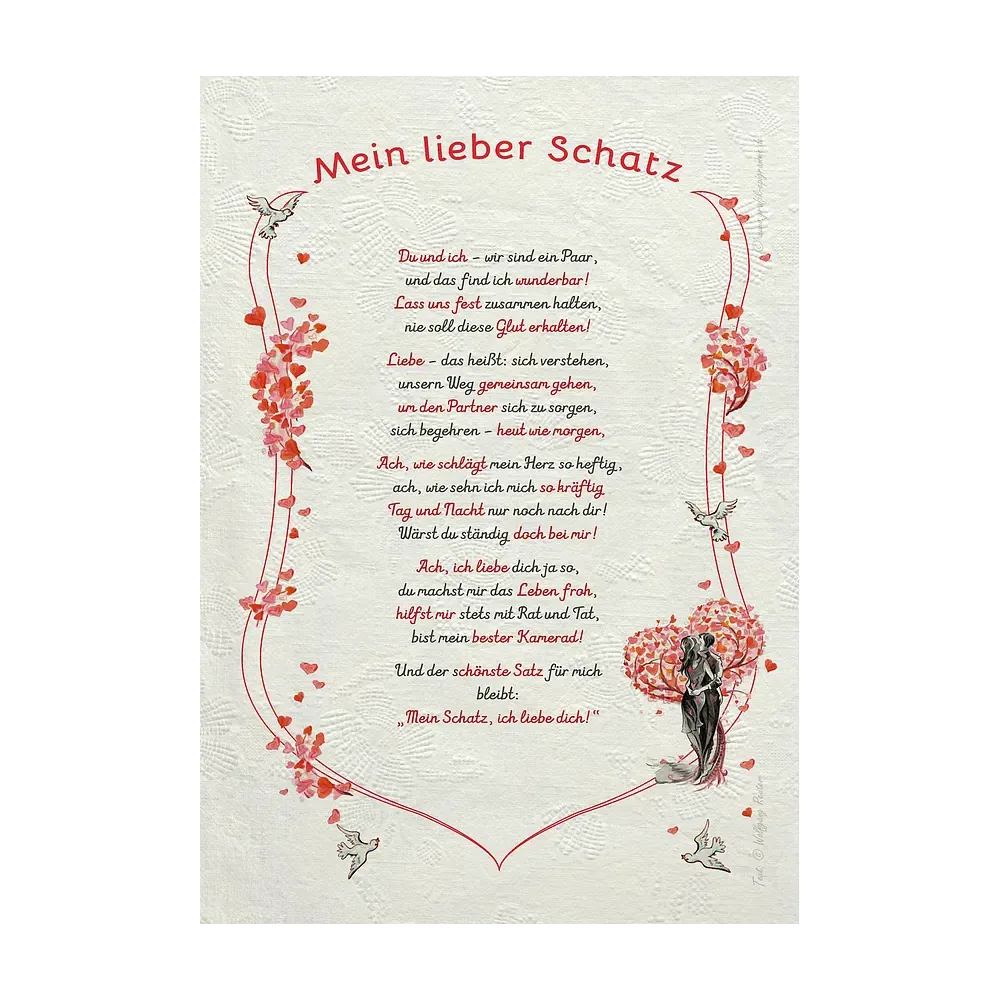 Urkunde für den geliebten Schatz - modern