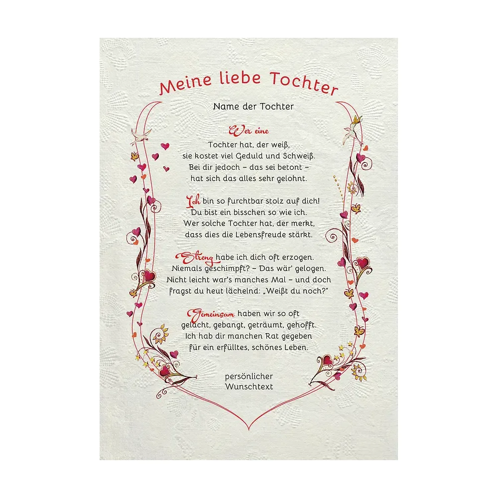 Auszeichnung für die liebe Tochter - modern