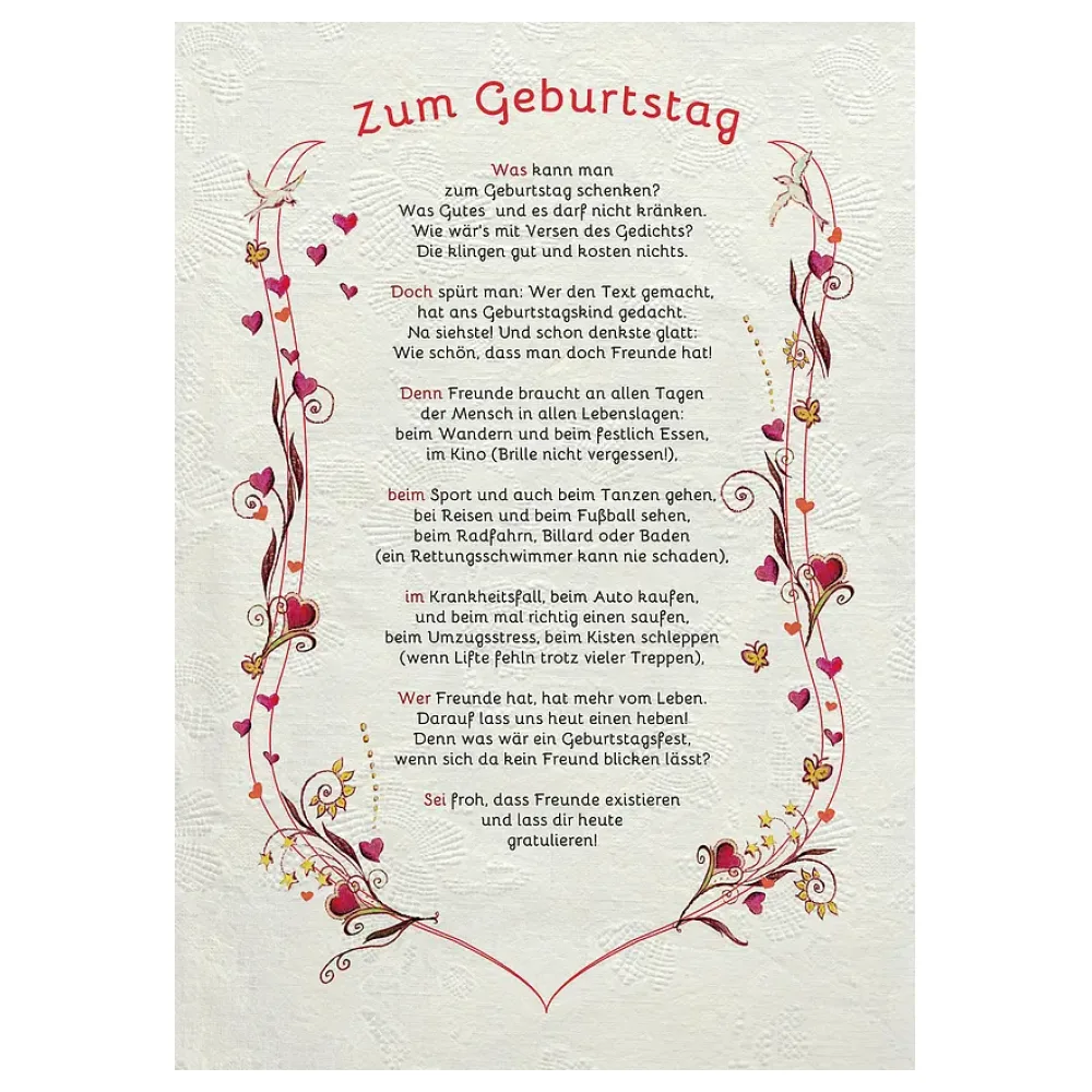 Auszeichnung zum Geburtstag - modern