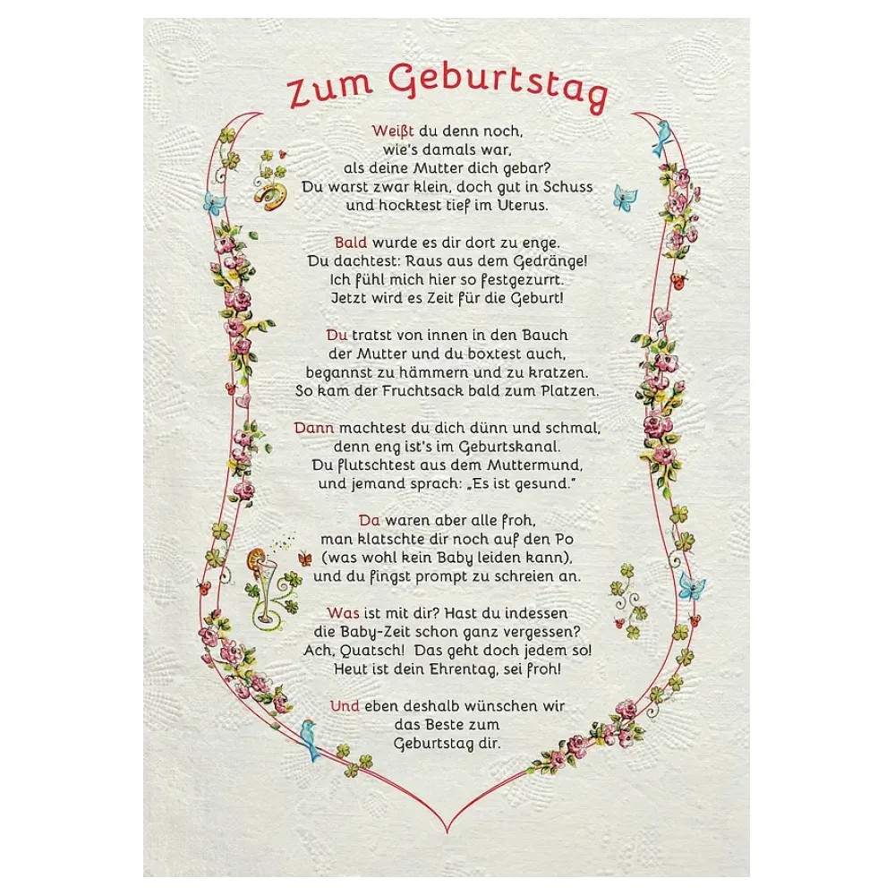 Urkunde zum Geburtstag - modern