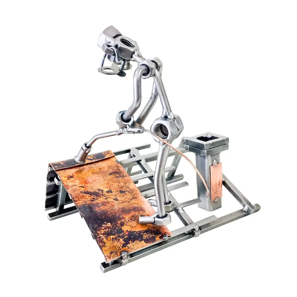Schraubenmännchen Dachdecker mit Gasbrenner