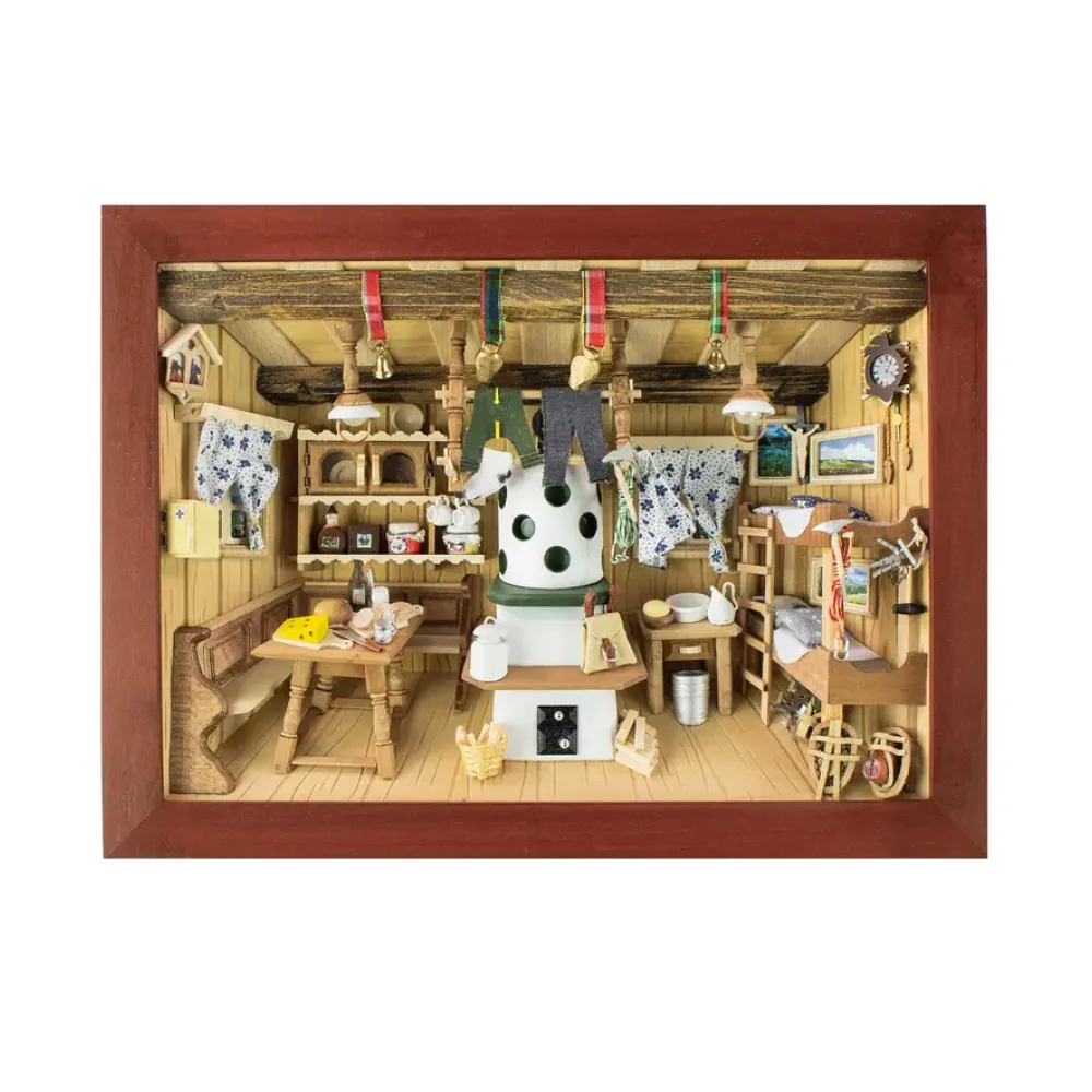 3D-Wandbild Berghütte