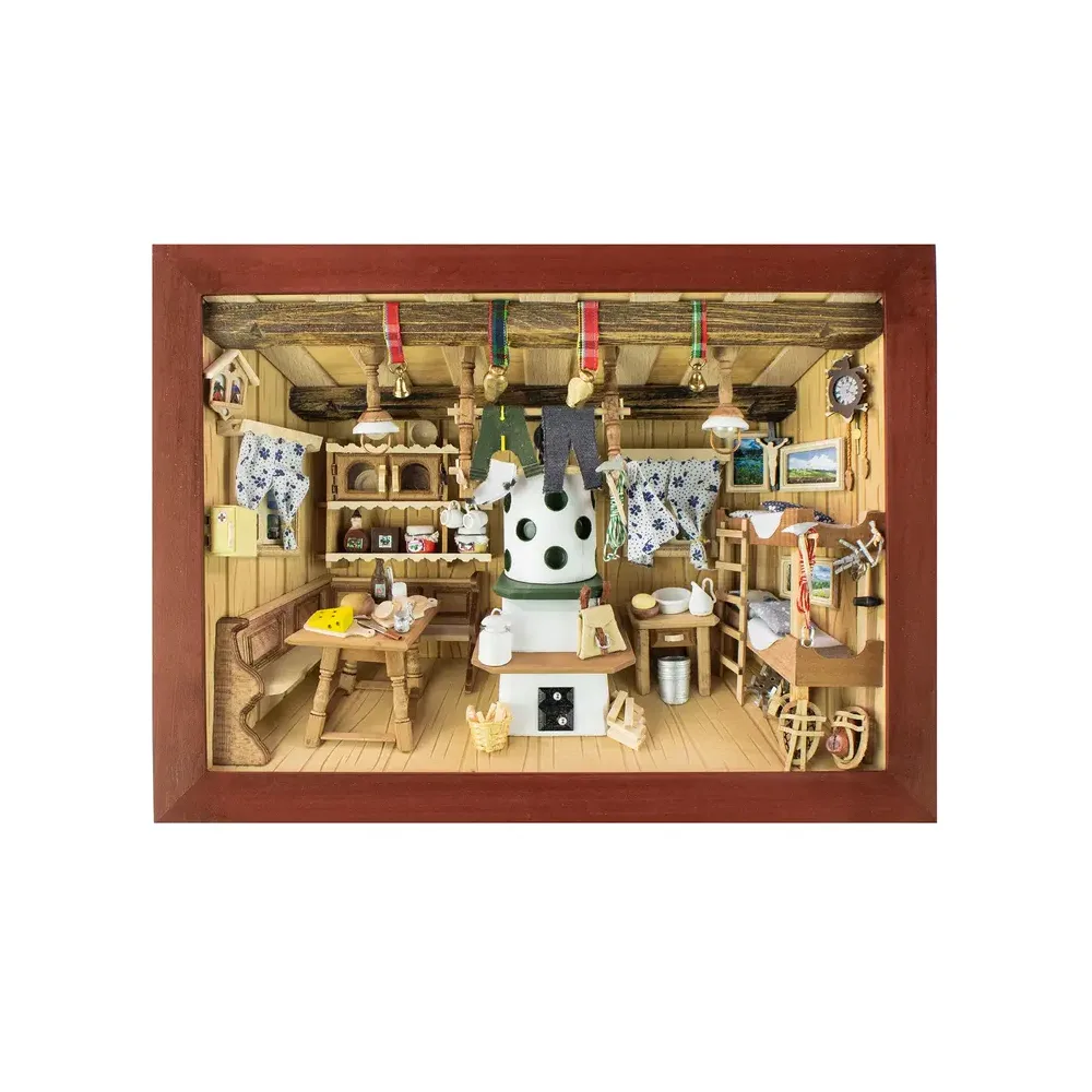 3D-Wandbild Berghütte