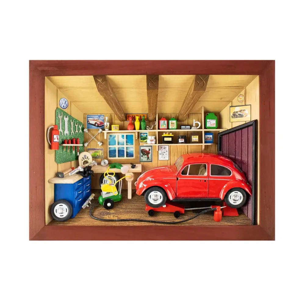 3D-Wandbild Autowerkstatt