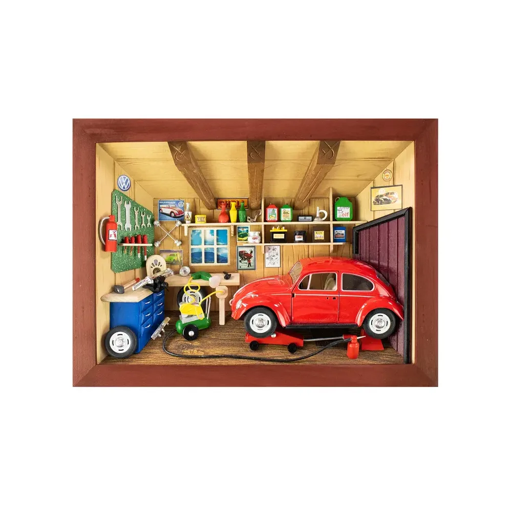 3D-Wandbild Autowerkstatt