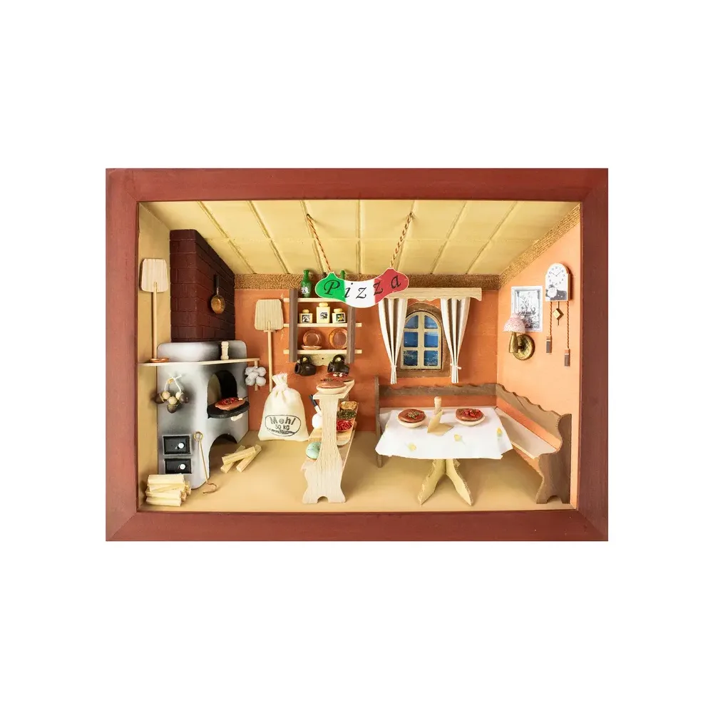 3D-Holzbild Pizzeria