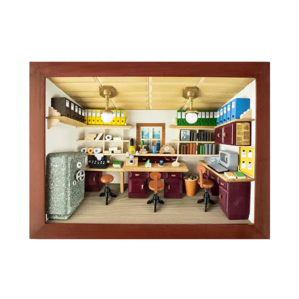 3D-Holzbild Büro