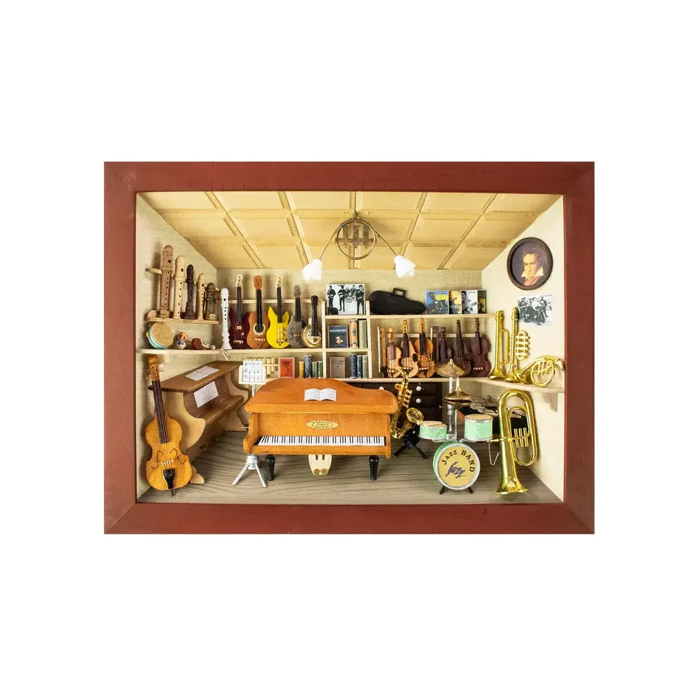 3D-Holzbild Musikladen