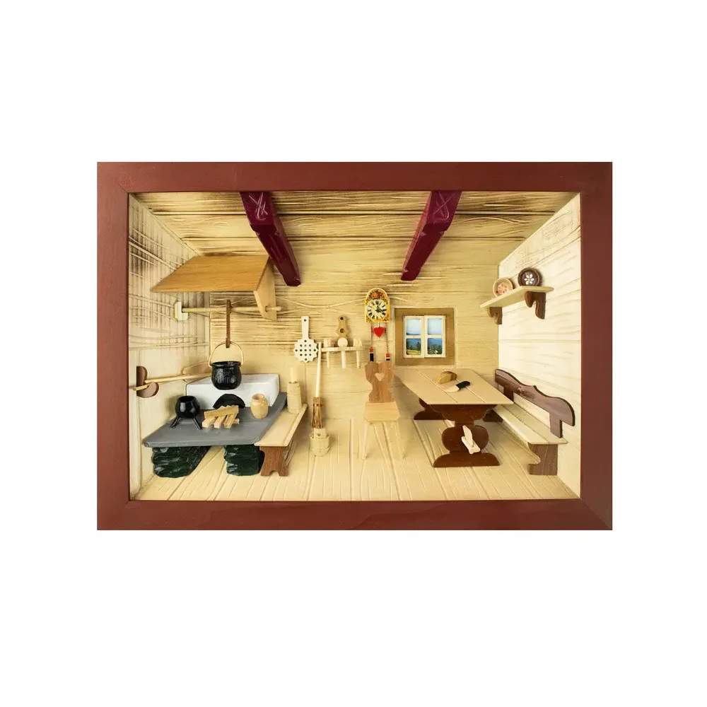 3D-Holzbild Bauernstube
