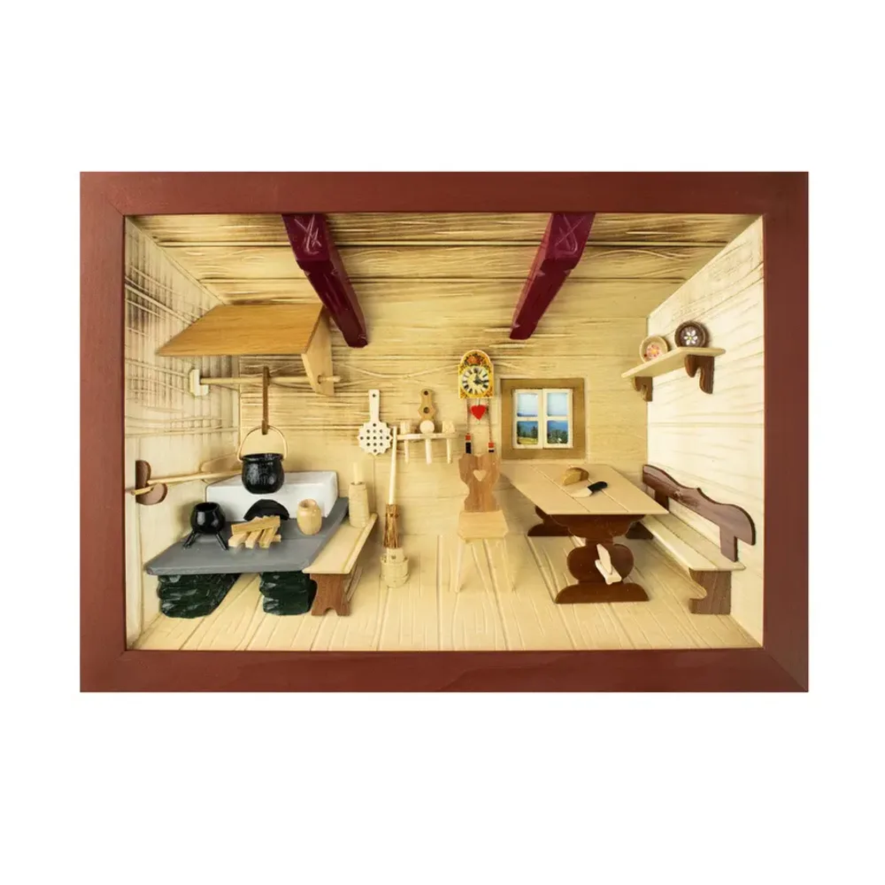 3D-Holzbild Bauernstube