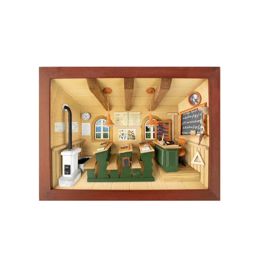 3D-Holzbild Klassenzimmer
