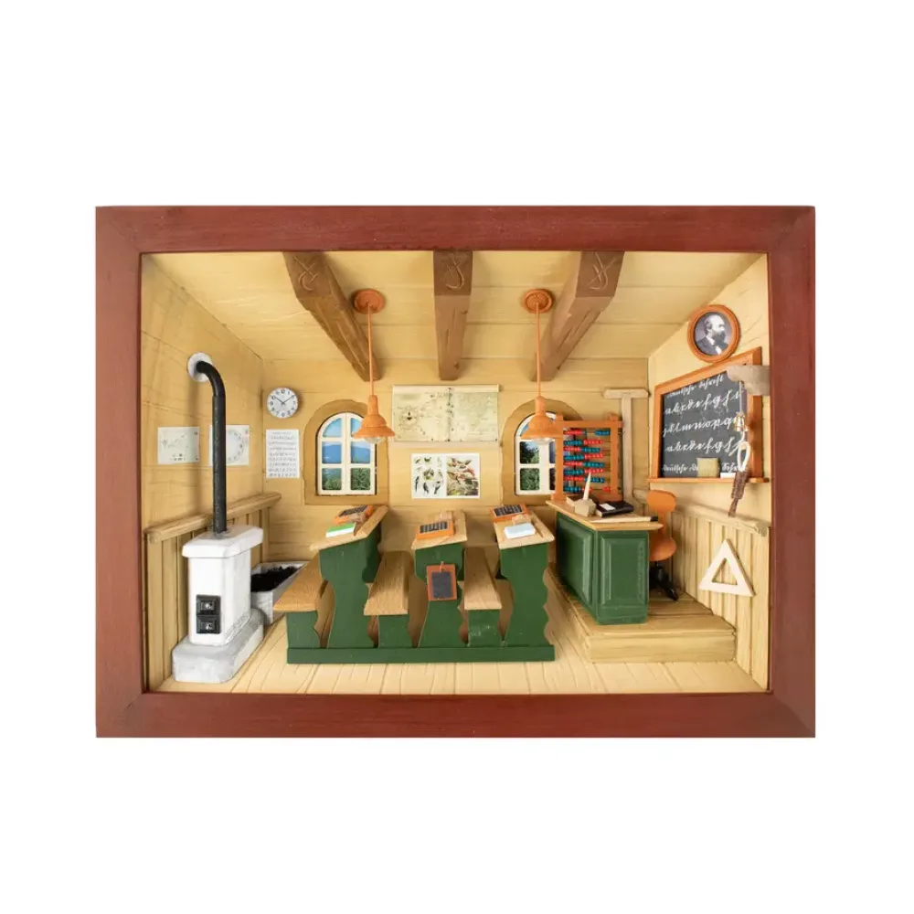 3D-Holzbild Klassenzimmer