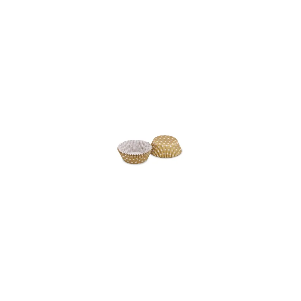 Muffinkapseln Gebäckkapseln Gold mit weißen Sternen O 50 x 30 mm, 40 Stk.