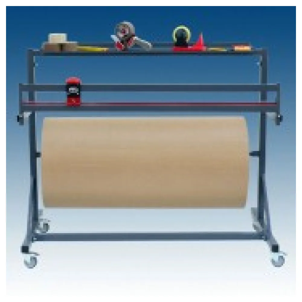 Schneidständer mit stabiler Arbeitsplatte fahrbar, Rollenbreite 125cm