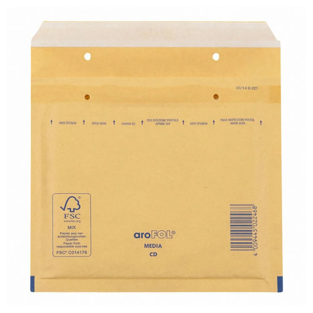 CLASSIC Luftpolstertasche CD, 180x165mm, für CD/DVD, braun – Bild 2