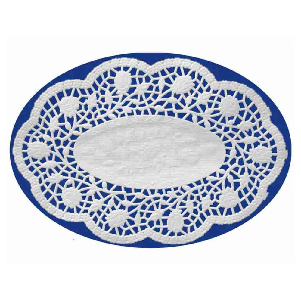 Deko-Spitzen oval, Mokkadeckchen, weiß, 22 x 15 cm, 500 Stk. – Bild 2