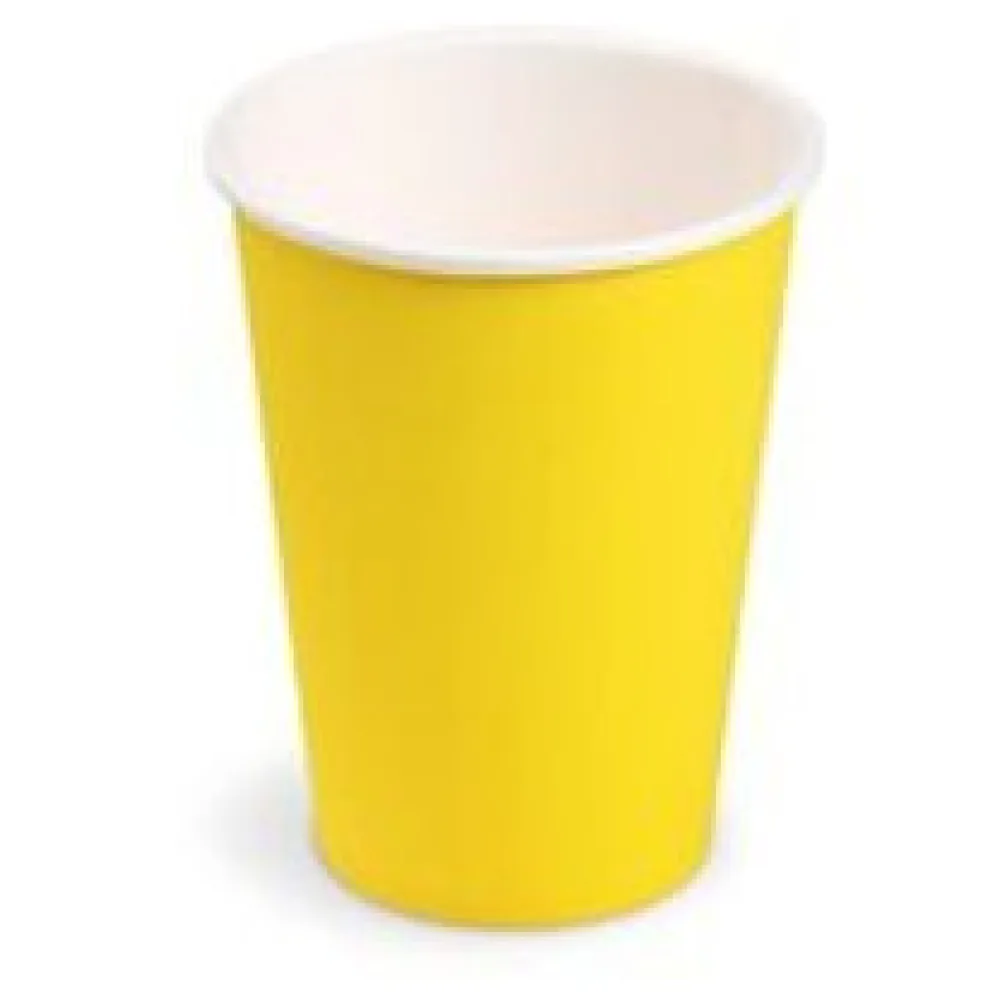 Getränkebecher Party/Pappbecher gelb 240ml, O 74mm, 10 Stk. – Bild 3