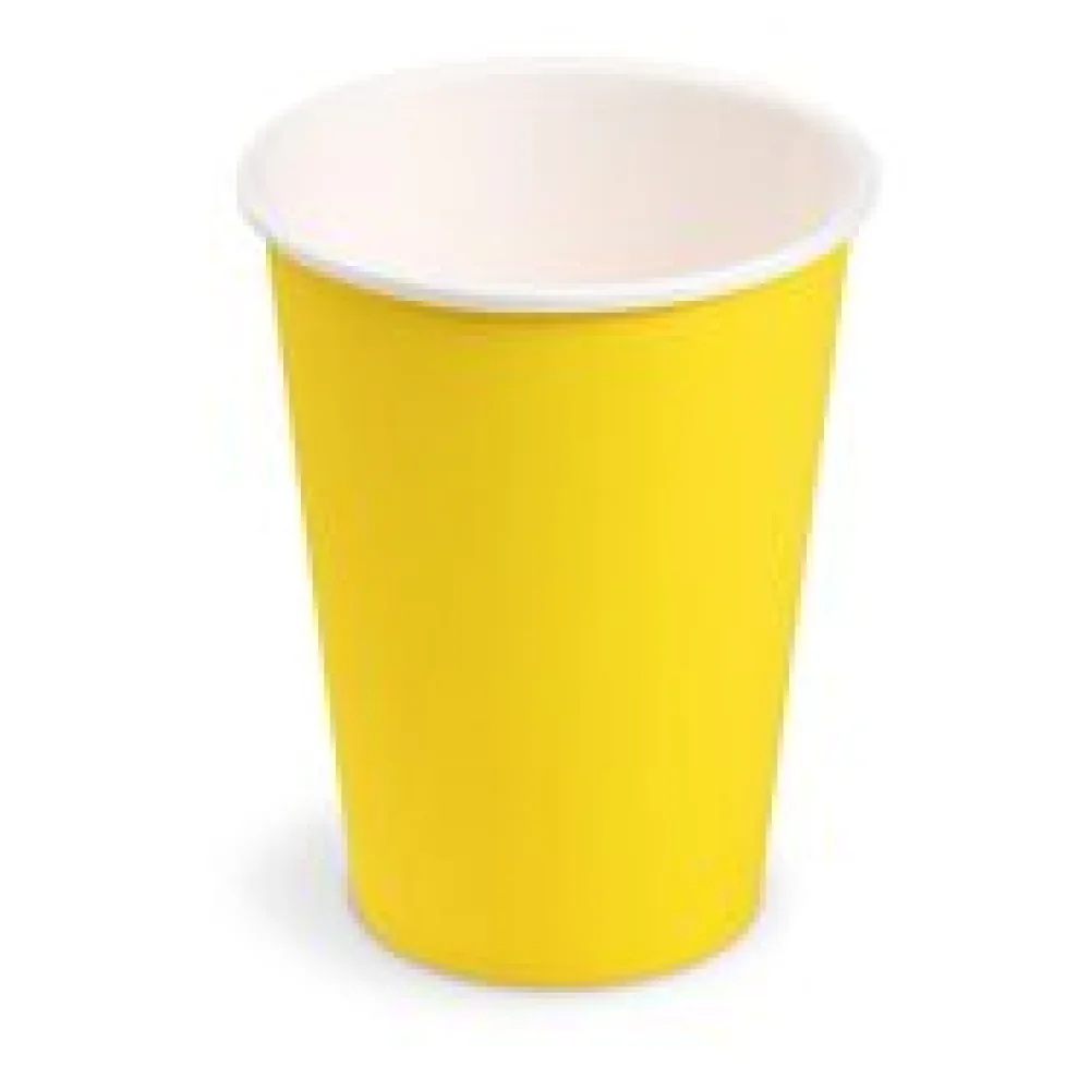 Getränkebecher Party/Pappbecher gelb 240ml, O 74mm, 10 Stk.