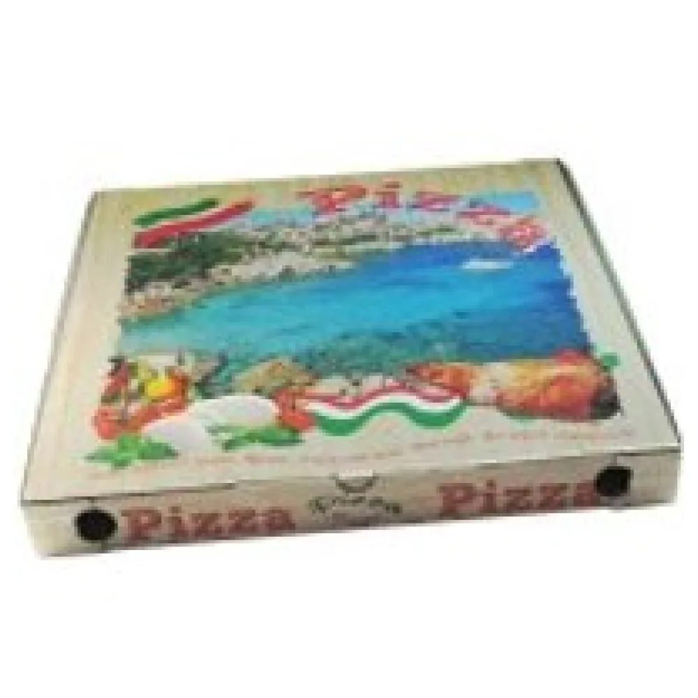 Pizzakarton aus Mikrowellpappe mit neutralem Motiv, 46 x 46 x 5 cm, 100 Stk. – Bild 3