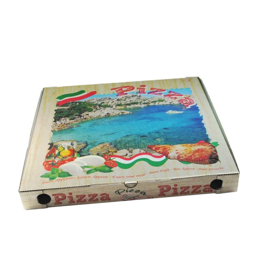 Pizzakarton aus Mikrowellpappe mit neutralem Motiv, 46 x 46 x 5 cm, 100 Stk. – Bild 2