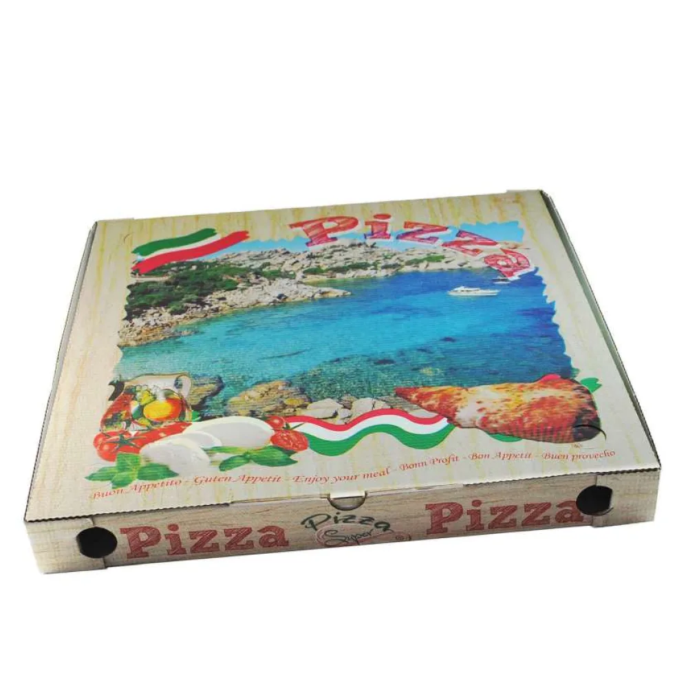 Pizzakarton aus Mikrowellpappe mit neutralem Motiv, 50 x 50 x 5 cm, 100 Stk. – Bild 2