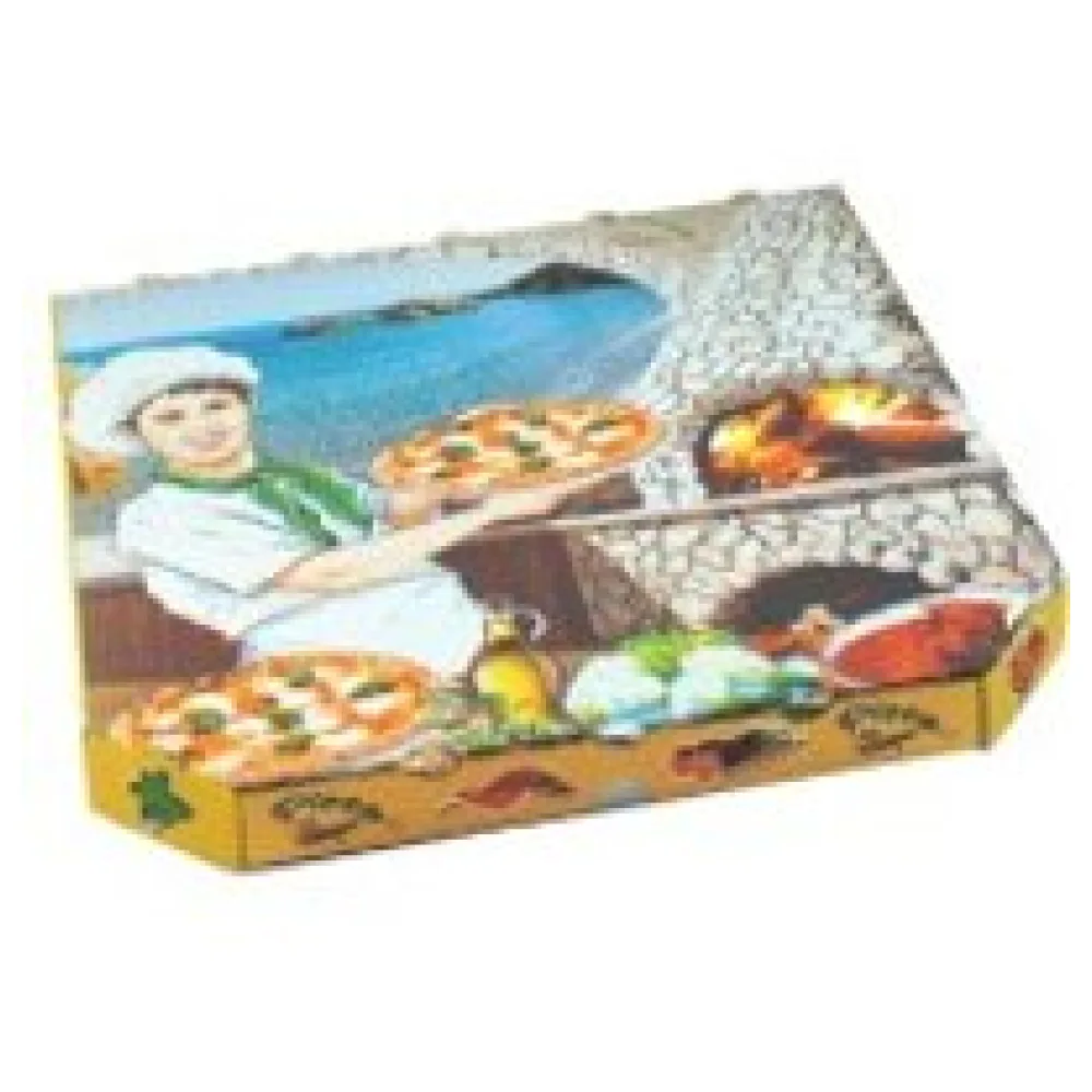 Pizzakarton aus Mikrowellpappe mit neutralem Motiv, 33 x 33 x 3 cm, 100 Stk. – Bild 3