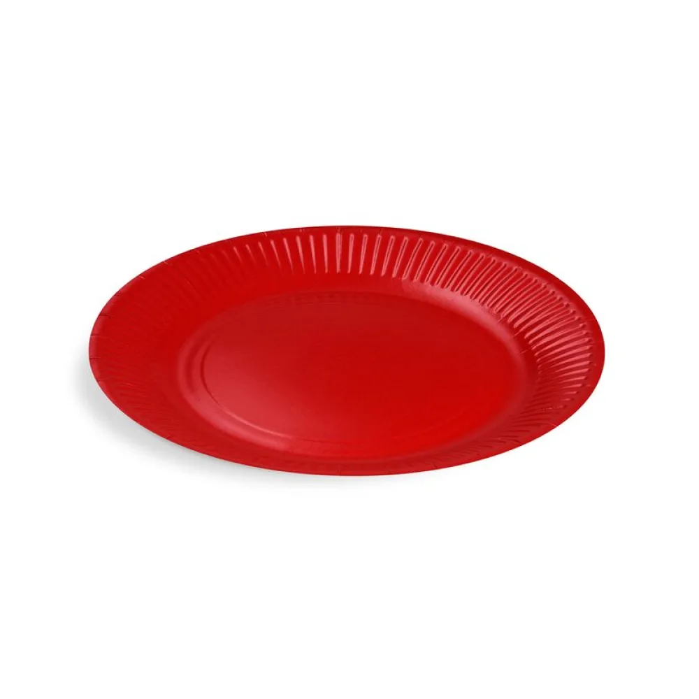 BIONATURE Pappteller Partyteller FSC Mix rund O23cm fettdicht rot, 10 Stk. – Bild 2