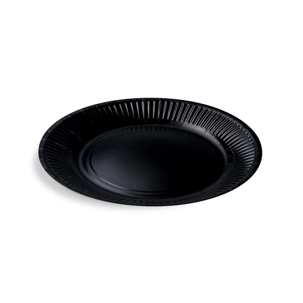 BIONATURE Pappteller Partyteller FSC Mix rund O23cm fettdicht schwarz, 10 Stk. – Bild 2