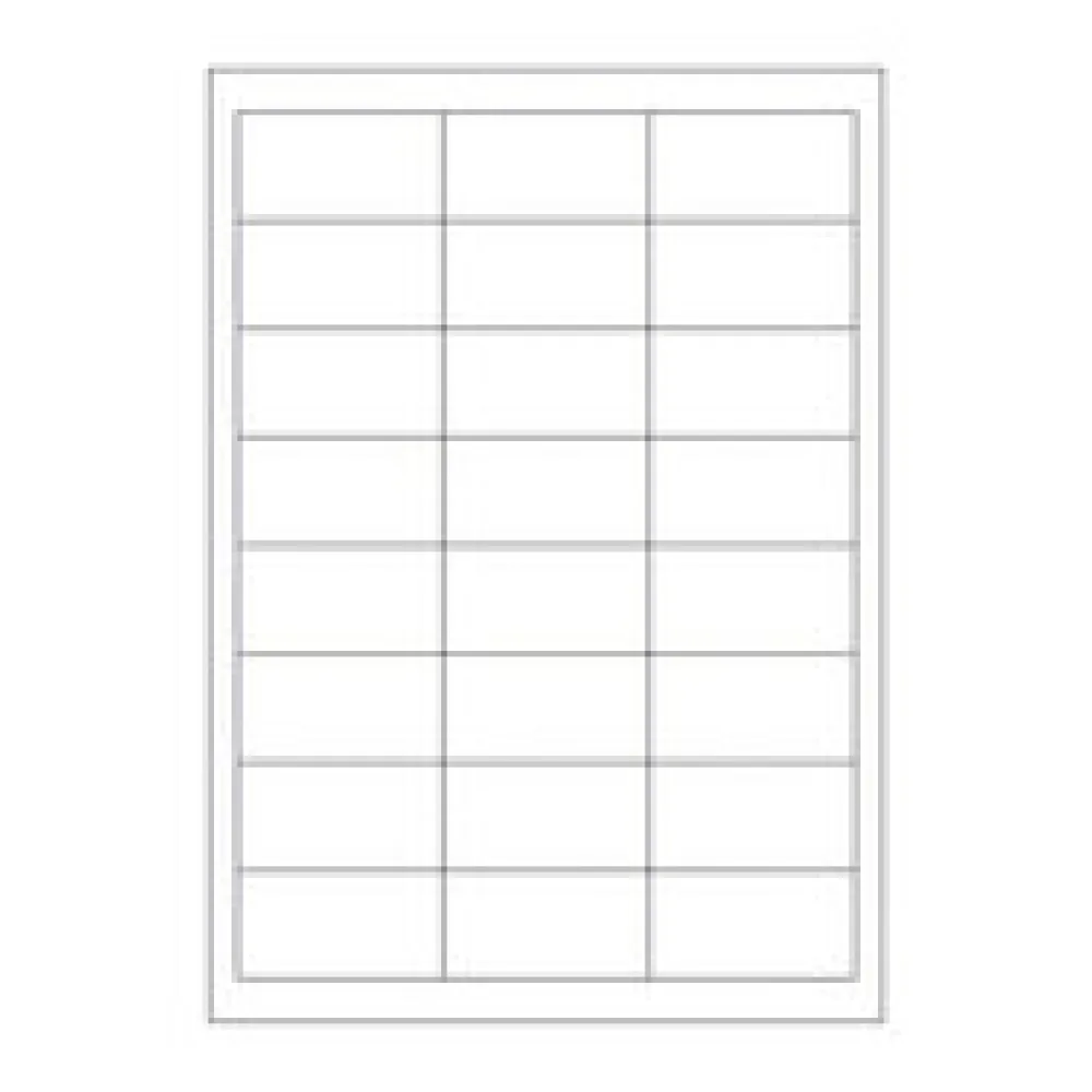 Etiketten Labels selbstklebend weiß 64.6 x 33.8mm auf DIN A4, 2400 Stk.