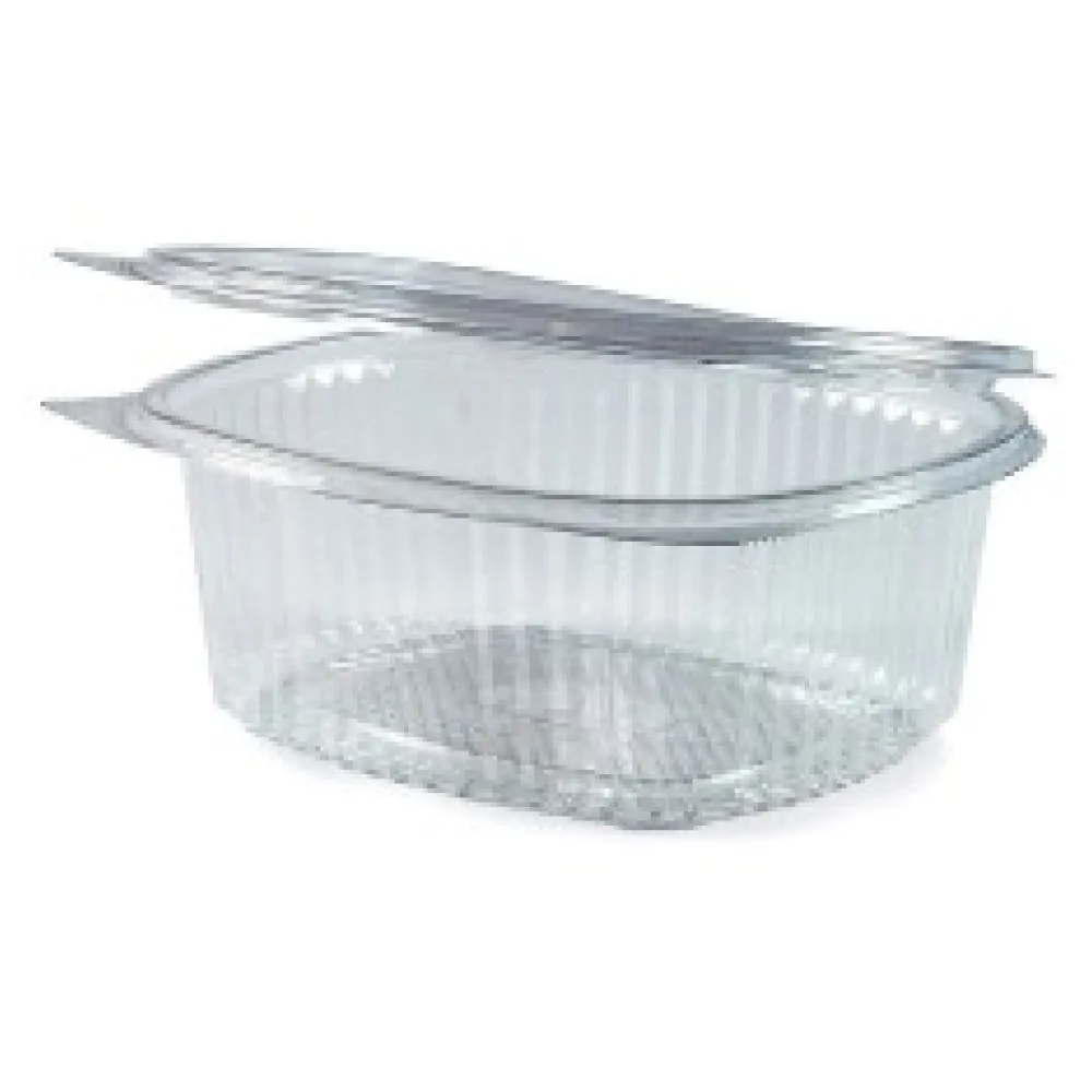 Feinkostbecher oval klar mit Deckel 2000 ml (PET), 50 Stk.