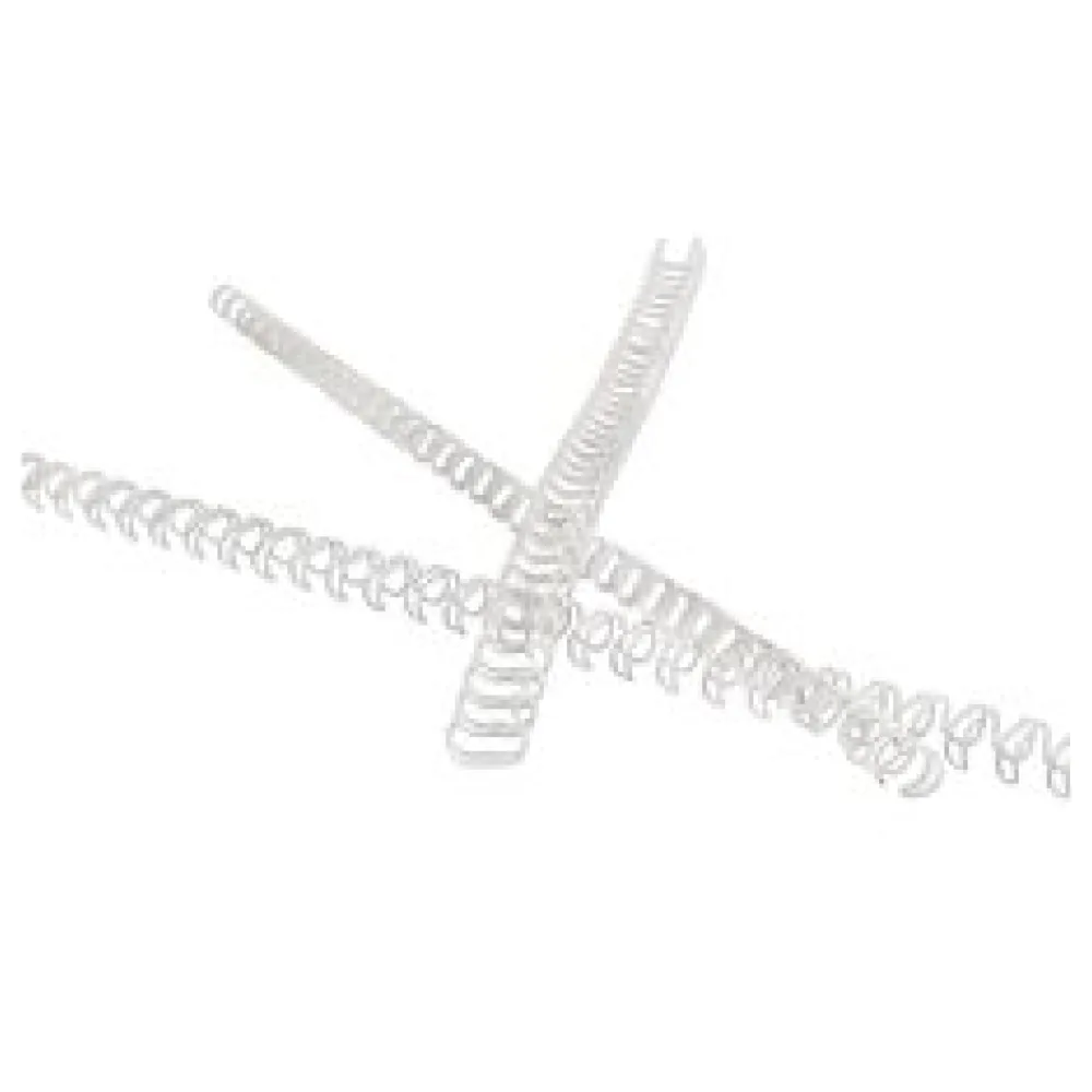 Drahtbinderücken 8mm 5/16", bis max. 60 Blatt, 3:1 Teilung, weiß, 20 Stk.