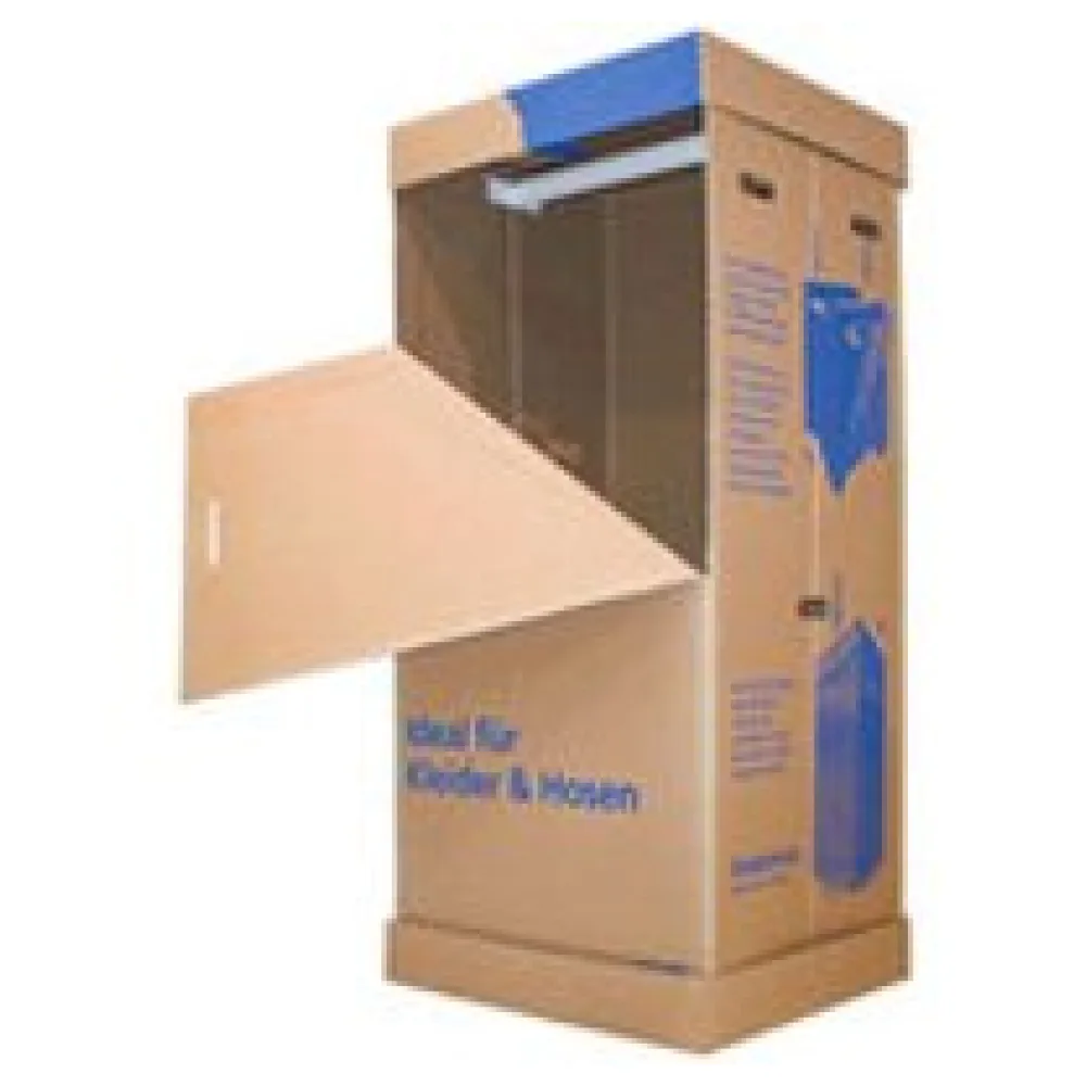 Kleiderkiste mit Stange für Umzug und Lagerung, 1350x600x515mm – Bild 3