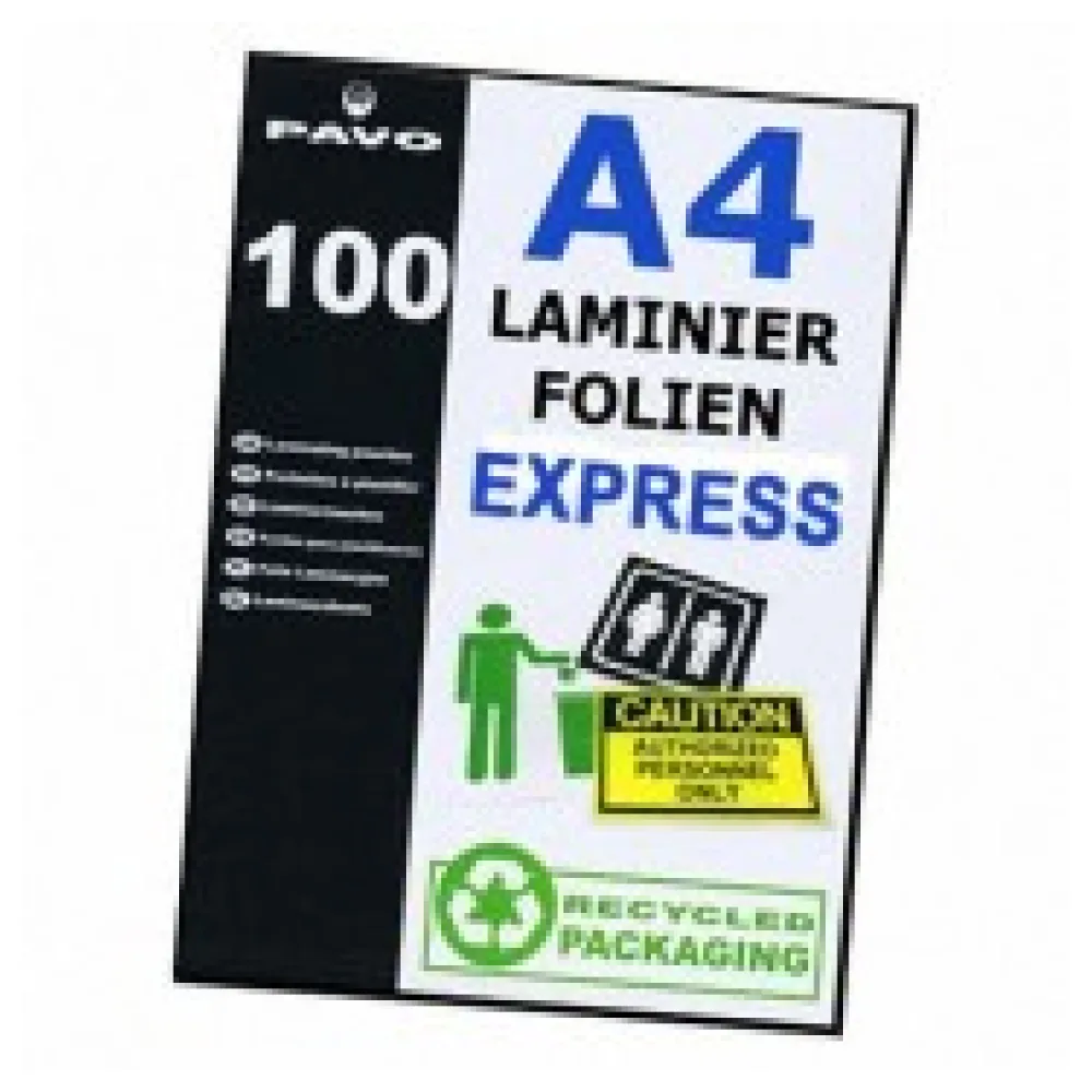 EXPRESS-Laminierfolien A4, 216 x 303mm, 2x 125 mic, 100 Stk.