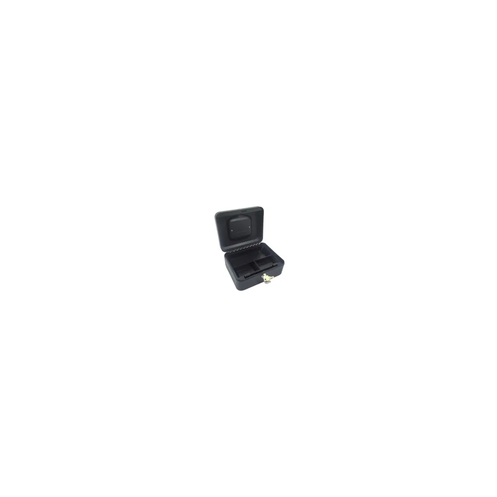 Geldkassette aus robustem Stahl mit herausnehmbaren Münzfächern 200 mm, schwarz