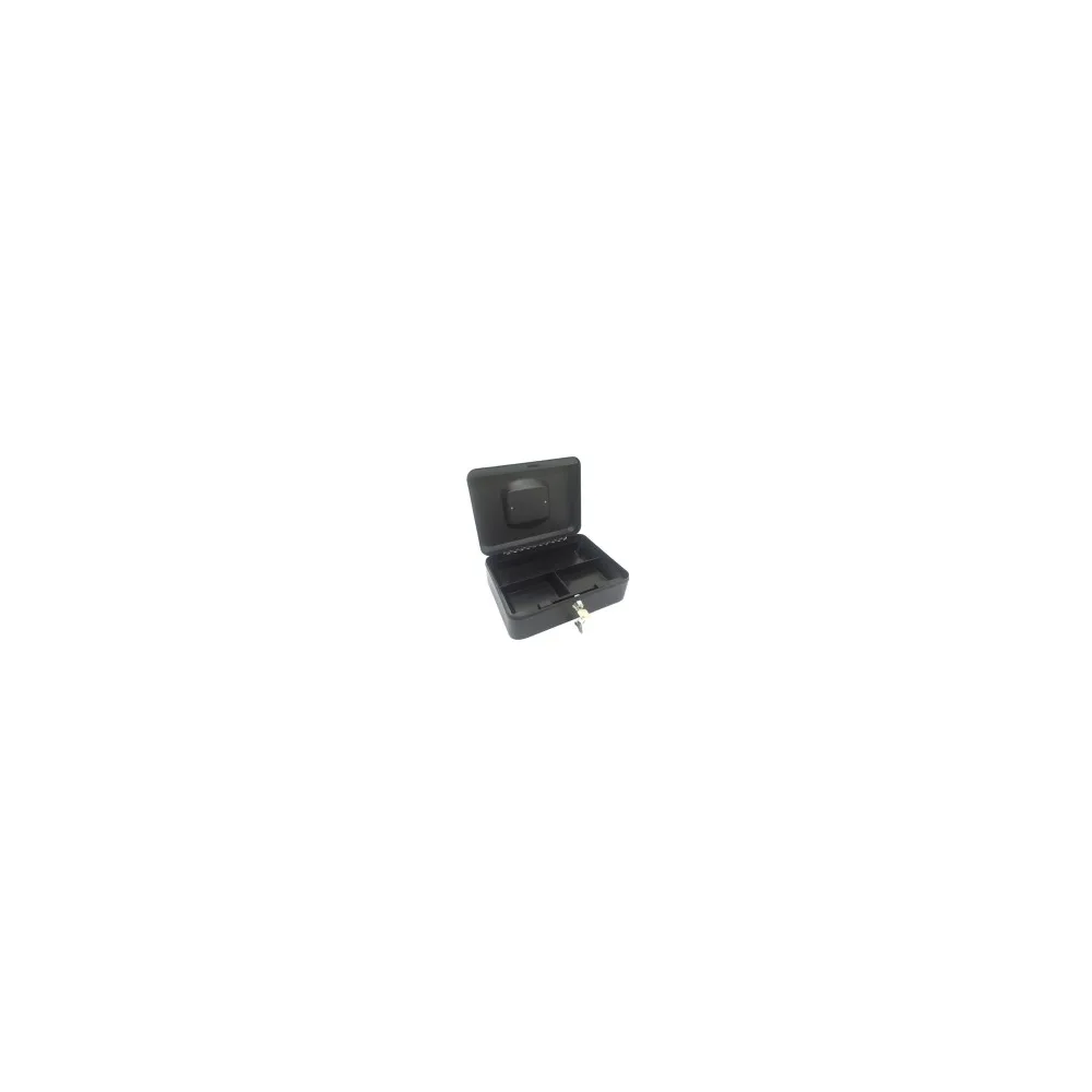 Geldkassette aus robustem Stahl mit herausnehmbaren Münzfächern 250 mm, schwarz