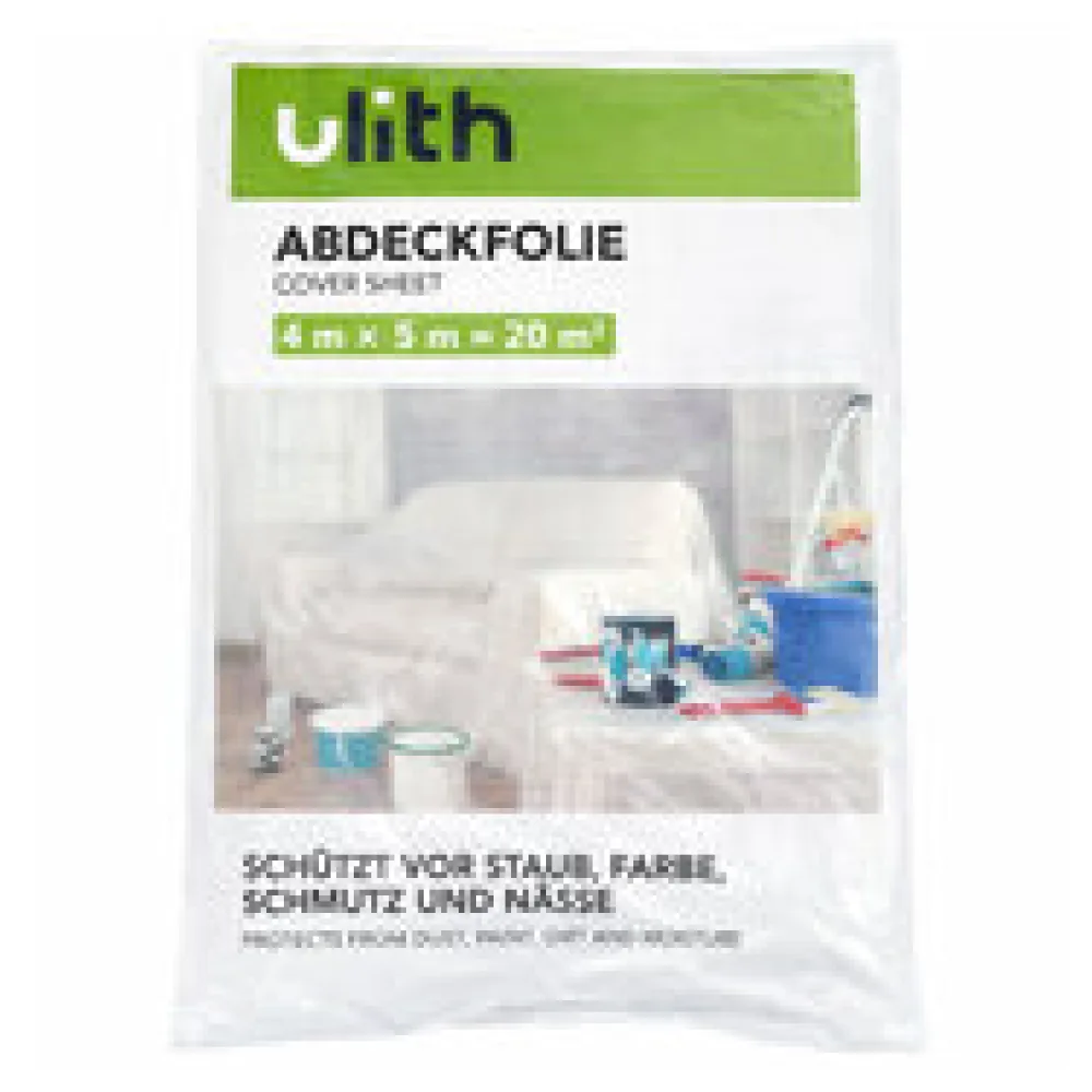 Abdeckfolie Abdeckplane für Malerarbeiten, Staubschutz, Schmutz, Nässe 4 x 5 m = 20 m2