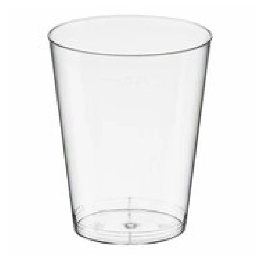 Einweg-Trinkglas 200ml, PS, mit Eichstrich, transparent glasklar, 50 Stk.